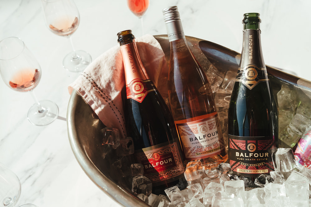 Balfour Wines A selection of Balfour Winery wines in an ice bucket.